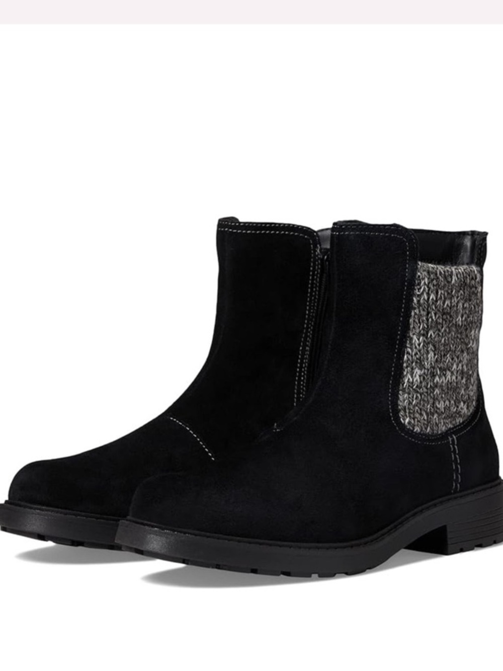 Clarks Opal Sky Sweater Gore Suede Ankle Booties Pull On Leather Waterproof